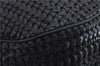 Authentic Christian Dior Mesh Design Chain Shoulder Tote Bag Leather Black 1365E