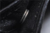 Authentic Christian Dior Mesh Design Chain Shoulder Tote Bag Leather Black 1365E