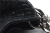 Authentic Christian Dior Mesh Design Chain Shoulder Tote Bag Leather Black 1365E