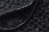 Authentic Christian Dior Mesh Design Chain Shoulder Tote Bag Leather Black 1365E