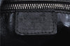 Authentic Christian Dior Mesh Design Chain Shoulder Tote Bag Leather Black 1365E
