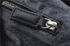 Authentic Christian Dior Mesh Design Chain Shoulder Tote Bag Leather Black 1365E