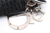 Authentic Christian Dior Mesh Design Chain Shoulder Tote Bag Leather Black 1365E