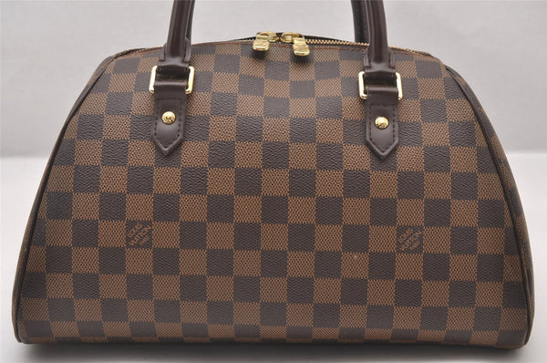 Authentic Louis Vuitton Damier Ribera MM Hand Boston Bag Purse N41434 LV 1365I