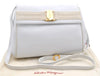 Authentic Ferragamo Vara Shoulder Cross Body Bag Purse Leather White 1366D
