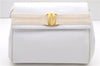 Authentic Ferragamo Vara Shoulder Cross Body Bag Purse Leather White 1366D