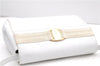 Authentic Ferragamo Vara Shoulder Cross Body Bag Purse Leather White 1366D