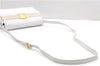 Authentic Ferragamo Vara Shoulder Cross Body Bag Purse Leather White 1366D