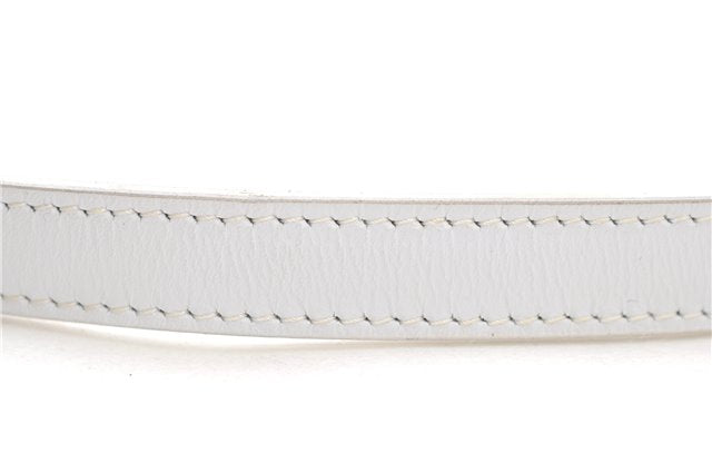 Authentic Ferragamo Vara Shoulder Cross Body Bag Purse Leather White 1366D