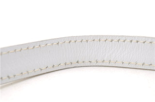 Authentic Ferragamo Vara Shoulder Cross Body Bag Purse Leather White 1366D