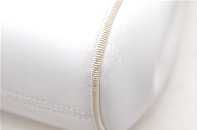 Authentic Ferragamo Vara Shoulder Cross Body Bag Purse Leather White 1366D