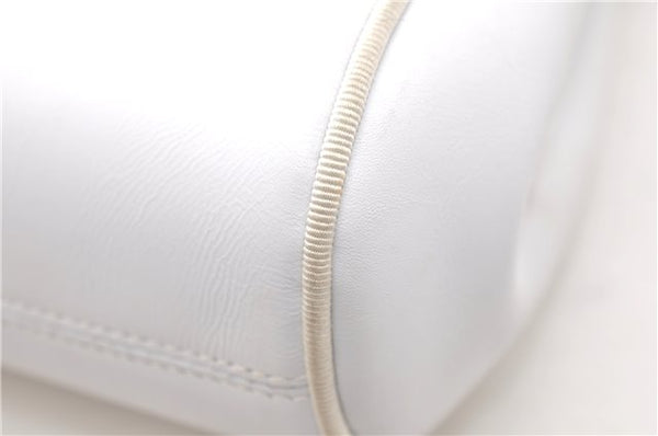 Authentic Ferragamo Vara Shoulder Cross Body Bag Purse Leather White 1366D