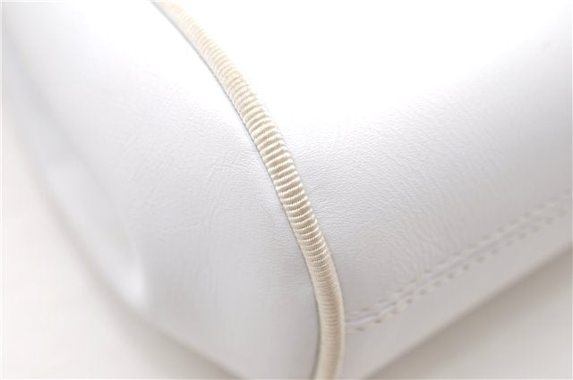 Authentic Ferragamo Vara Shoulder Cross Body Bag Purse Leather White 1366D