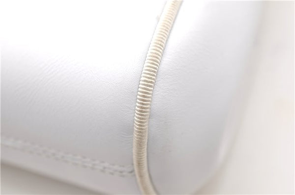 Authentic Ferragamo Vara Shoulder Cross Body Bag Purse Leather White 1366D