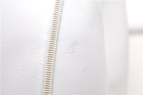 Authentic Ferragamo Vara Shoulder Cross Body Bag Purse Leather White 1366D