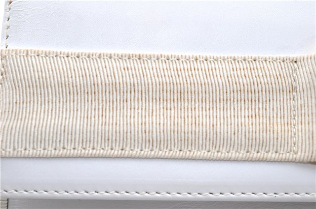 Authentic Ferragamo Vara Shoulder Cross Body Bag Purse Leather White 1366D