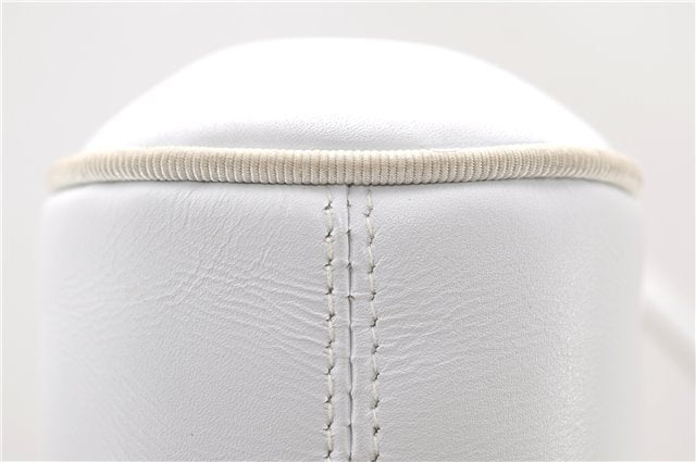 Authentic Ferragamo Vara Shoulder Cross Body Bag Purse Leather White 1366D