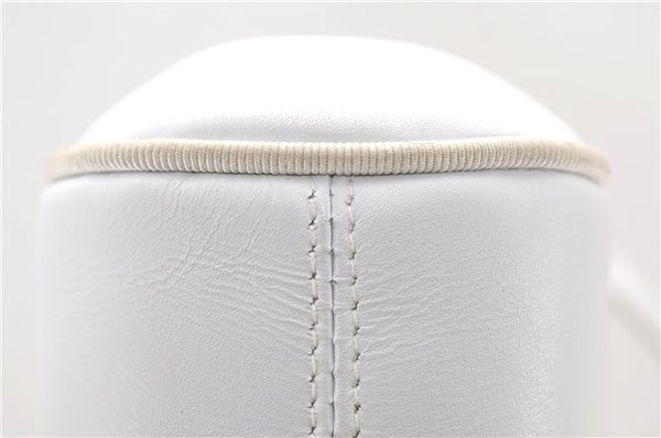 Authentic Ferragamo Vara Shoulder Cross Body Bag Purse Leather White 1366D