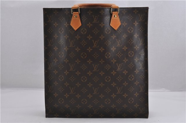 Authentic Louis Vuitton Monogram Sac Plat Hand Tote Bag M51140 LV 1366F