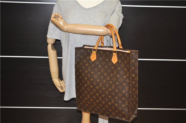 Authentic Louis Vuitton Monogram Sac Plat Hand Tote Bag M51140 LV 1366F