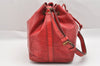 Authentic Louis Vuitton Epi Petit Noe Shoulder Drawstring Bag M44107 Red 1366I