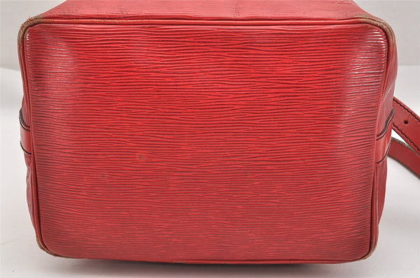 Authentic Louis Vuitton Epi Petit Noe Shoulder Drawstring Bag M44107 Red 1366I