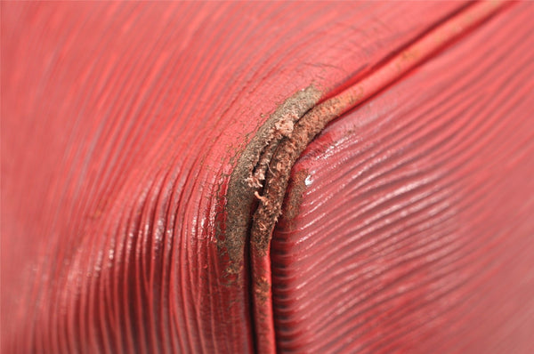 Authentic Louis Vuitton Epi Petit Noe Shoulder Drawstring Bag M44107 Red 1366I