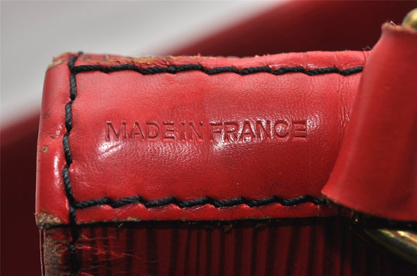 Authentic Louis Vuitton Epi Petit Noe Shoulder Drawstring Bag M44107 Red 1366I