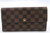 Authentic Louis Vuitton Damier Portefeuille Sarah Purse Wallet N61734 LV 1367D