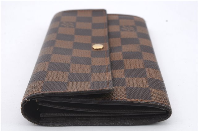 Authentic Louis Vuitton Damier Portefeuille Sarah Purse Wallet N61734 LV 1367D