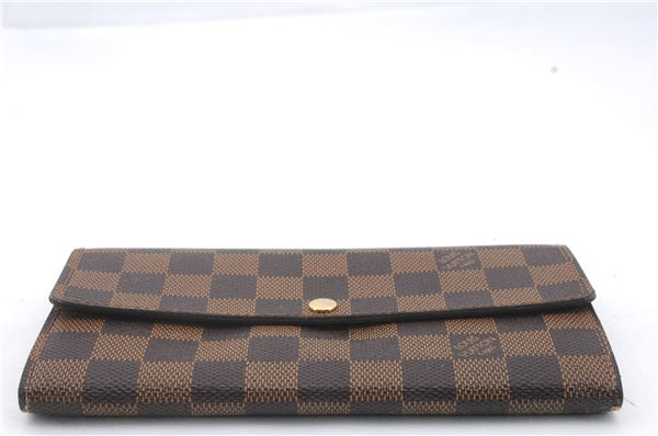 Authentic Louis Vuitton Damier Portefeuille Sarah Purse Wallet N61734 LV 1367D