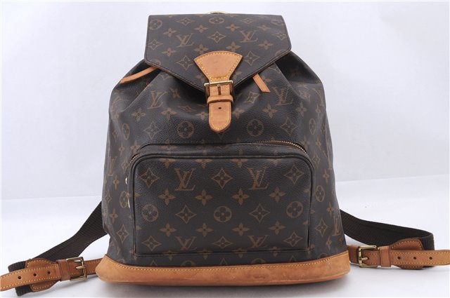 Authentic Louis Vuitton Monogram Montsouris GM Backpack M51135 LV 1367E