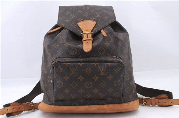 Authentic Louis Vuitton Monogram Montsouris GM Backpack M51135 LV 1367E