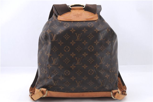 Authentic Louis Vuitton Monogram Montsouris GM Backpack M51135 LV 1367E