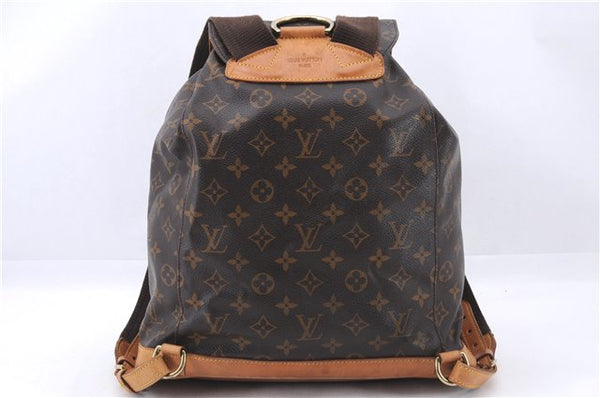 Authentic Louis Vuitton Monogram Montsouris GM Backpack M51135 LV 1367E
