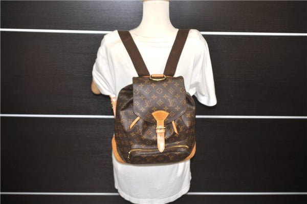 Authentic Louis Vuitton Monogram Montsouris GM Backpack M51135 LV 1367E