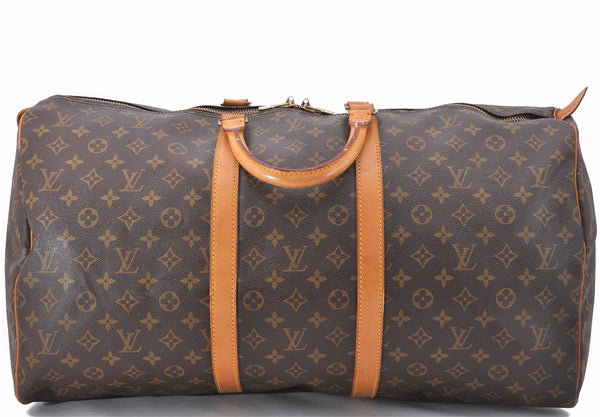 Authentic Louis Vuitton Monogram Keepall 55 Travel Boston Bag M41424 LV 1369F