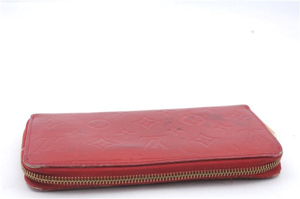 Authentic Louis Vuitton Vernis Zippy Wallet Long Purse Red M91981 LV 1370D