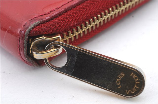 Authentic Louis Vuitton Vernis Zippy Wallet Long Purse Red M91981 LV 1370D