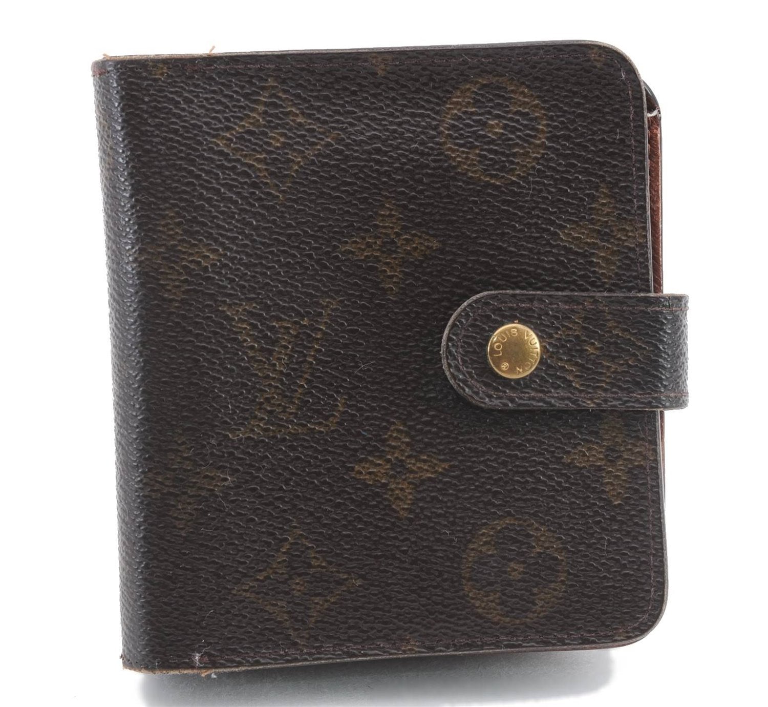 Authentic Louis Vuitton Monogram Compact Zip Bifold Wallet M61667 LV 1371D