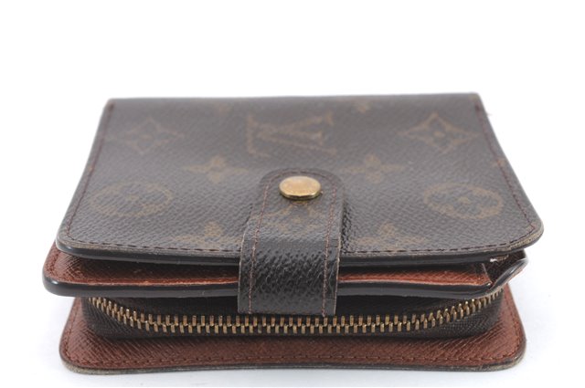 Authentic Louis Vuitton Monogram Compact Zip Bifold Wallet M61667 LV 1371D