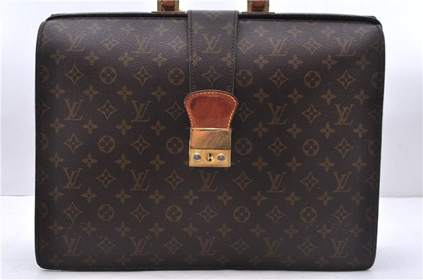 Authentic Louis Vuitton Monogram Serviette Fermoir Briefcase Old Model LV 1371E