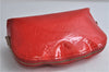 Auth Louis Vuitton Vernis Pochette Cosmetic Pouch Bicolor Red M91721 LV 1372D