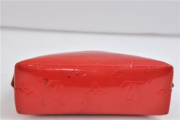 Auth Louis Vuitton Vernis Pochette Cosmetic Pouch Bicolor Red M91721 LV 1372D