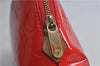 Auth Louis Vuitton Vernis Pochette Cosmetic Pouch Bicolor Red M91721 LV 1372D