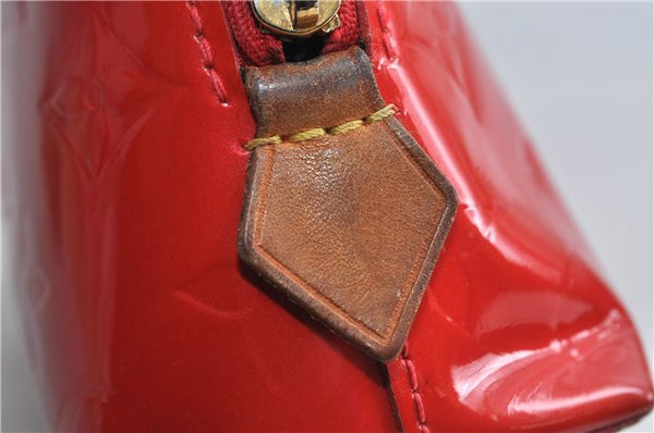 Auth Louis Vuitton Vernis Pochette Cosmetic Pouch Bicolor Red M91721 LV 1372D