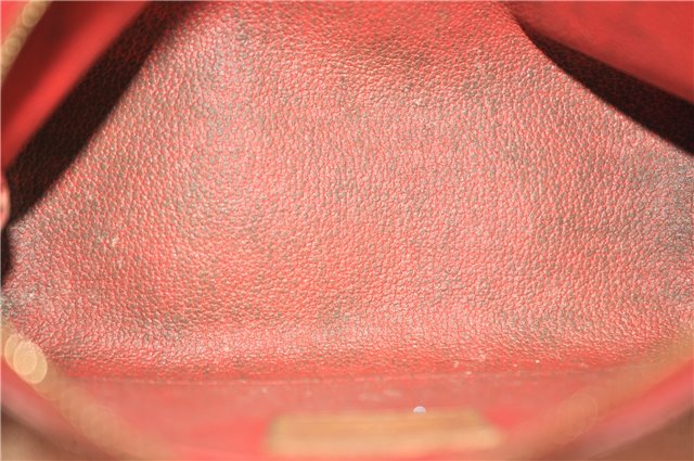 Auth Louis Vuitton Vernis Pochette Cosmetic Pouch Bicolor Red M91721 LV 1372D
