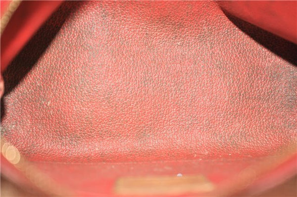 Auth Louis Vuitton Vernis Pochette Cosmetic Pouch Bicolor Red M91721 LV 1372D