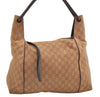 Authentic GUCCI Shoulder Hand Bag GG Canvas Leather 101292 Brown 1373E