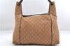 Authentic GUCCI Shoulder Hand Bag GG Canvas Leather 101292 Brown 1373E